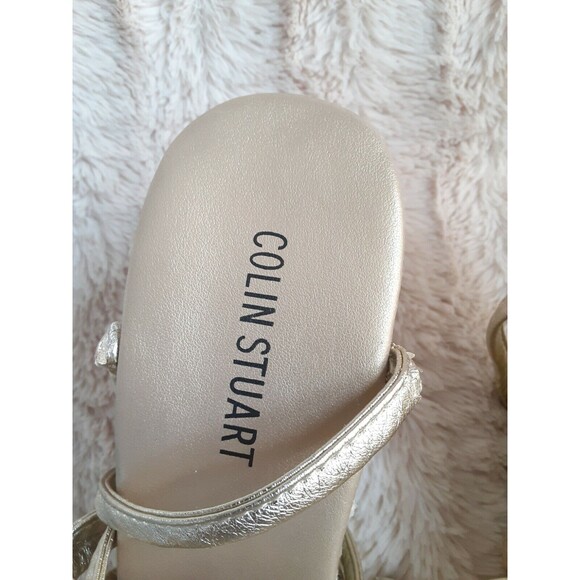 Victoria Secret Colin Stuart Gold Beige Lace Up Women Wedge Heels Size 9 - Picture 6 of 12